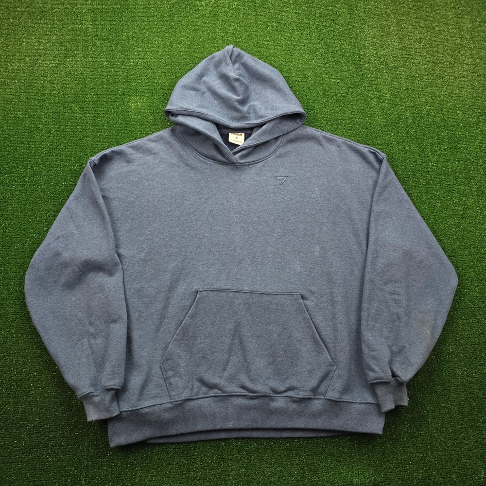 Gymshark Hoodie Sweatshirt Mens Medium Blue Teal Pullover Athletic Oversized